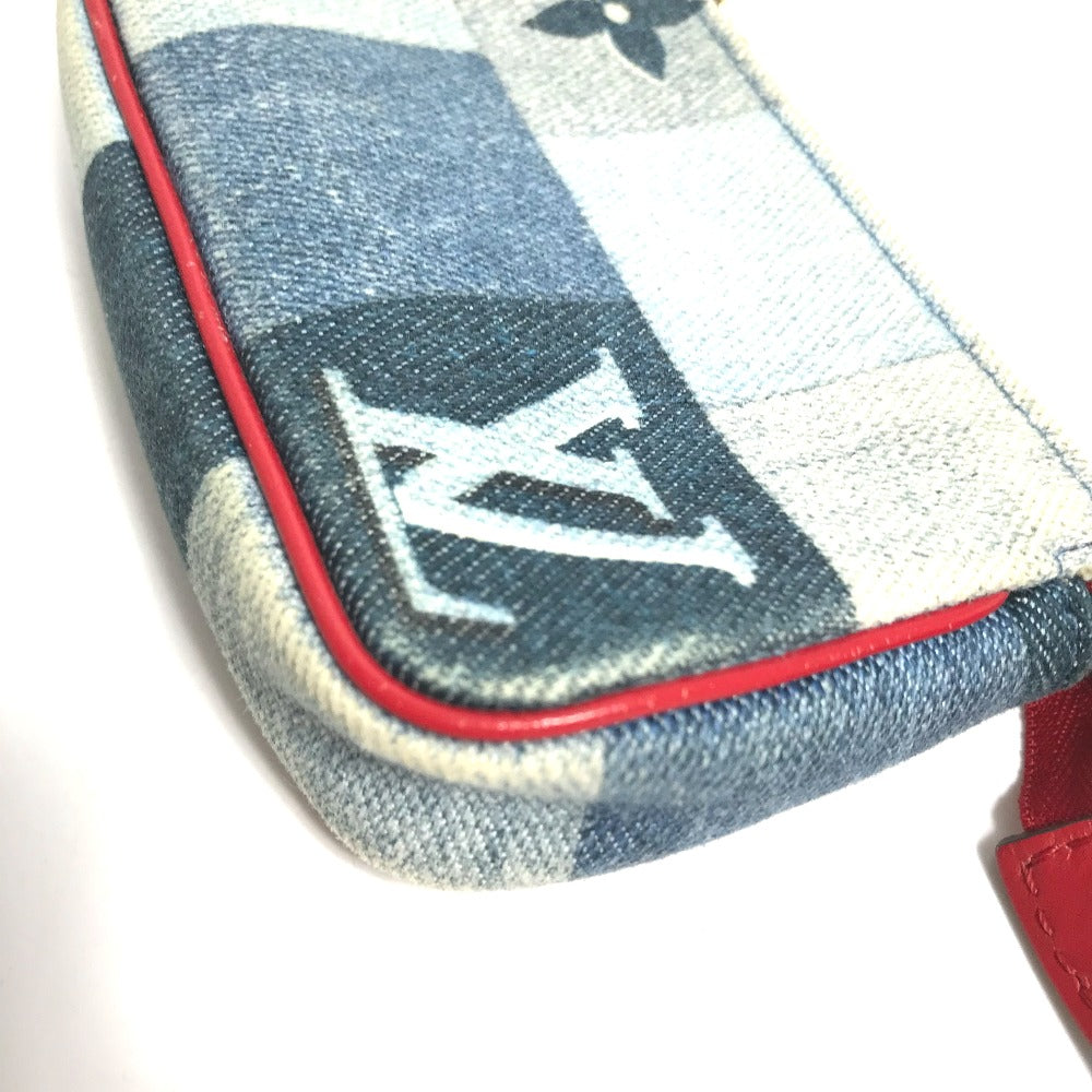 LOUIS VUITTON Coin case M68760 denim blue Monogram denim Micro pochette Accessoires Women Used