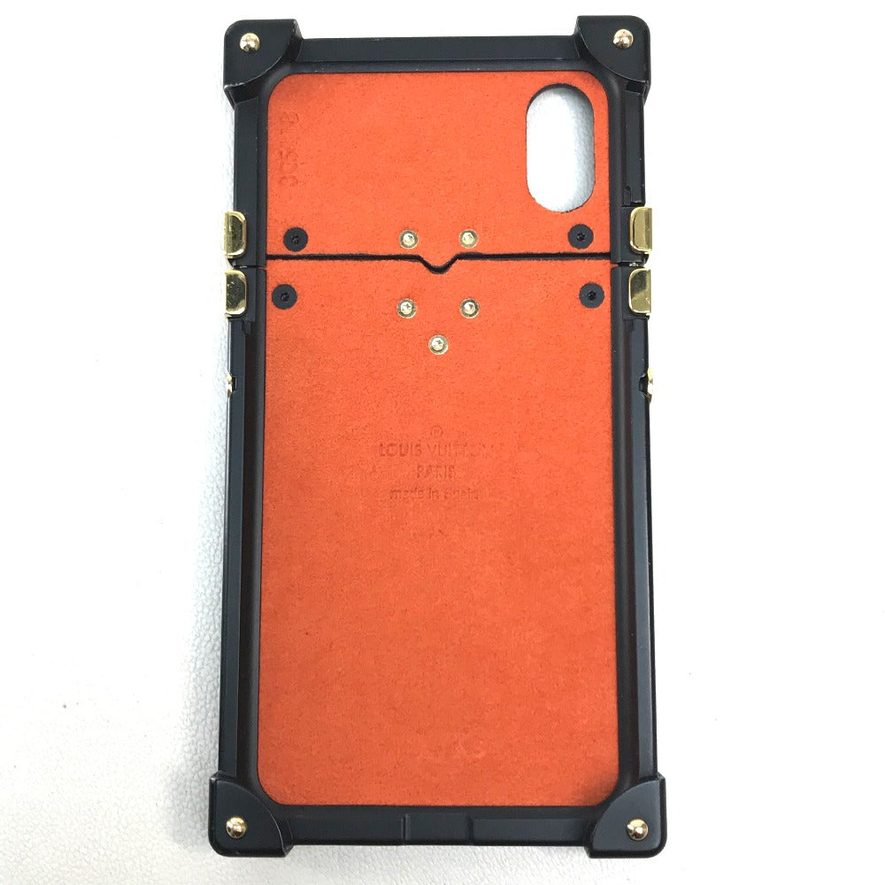 LOUIS VUITTON iPhone case M63891 Monogram canvas Black x orange Transformed monogram Eye Trunk Catgram Women