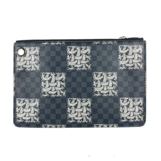 LOUIS VUITTON Clutch bag N61231 Damier Grafitto Canvas black Damier Grafitte Pochette Jules PM mens