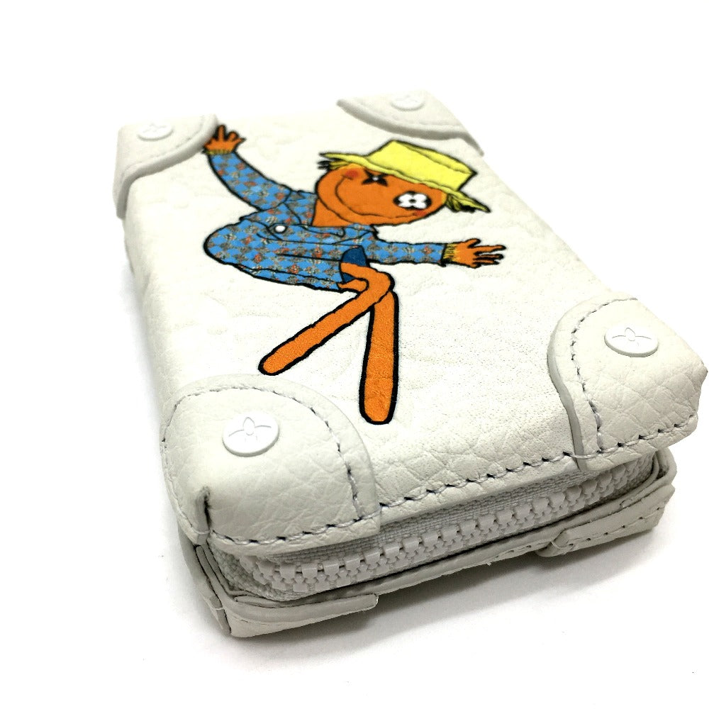 LOUIS VUITTON Trifold wallet M80209 Taurillon Clemence Leather white Monogram LV friend print unisex(Unisex)