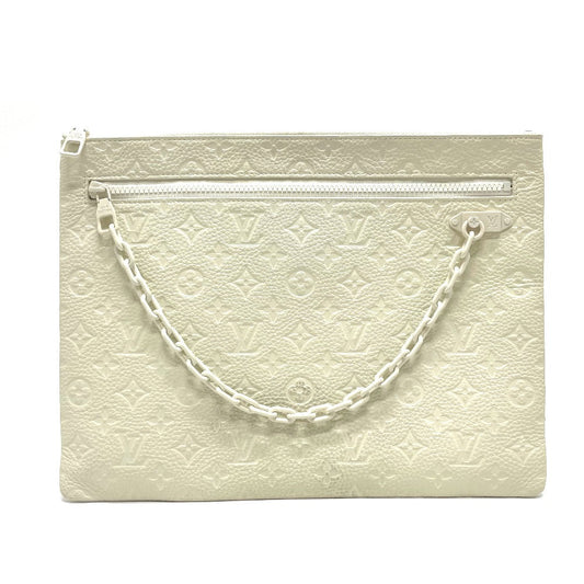 LOUIS VUITTON Clutch bag M67462 Taurillon Clemence white Taurillon Clemence Monogram Pochette A4 mens Used