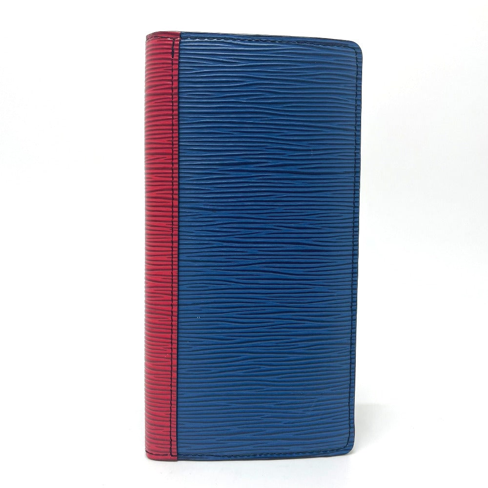 LOUIS VUITTON Long Wallet Purse M68718 Epi Leather Blue x red x green Epi Portefeuille Brother NM Women(Unisex)