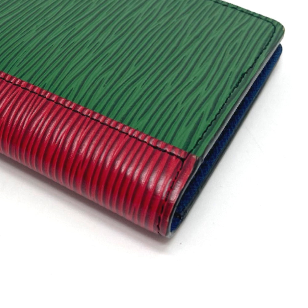 LOUIS VUITTON Long Wallet Purse M68718 Epi Leather Blue x red x green Epi Portefeuille Brother NM Women(Unisex)