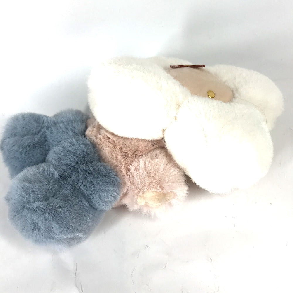 LOUIS VUITTON Plush Doll GI0445 Brushed Shiny Calf Leather white fur Doudou Vivienne Women