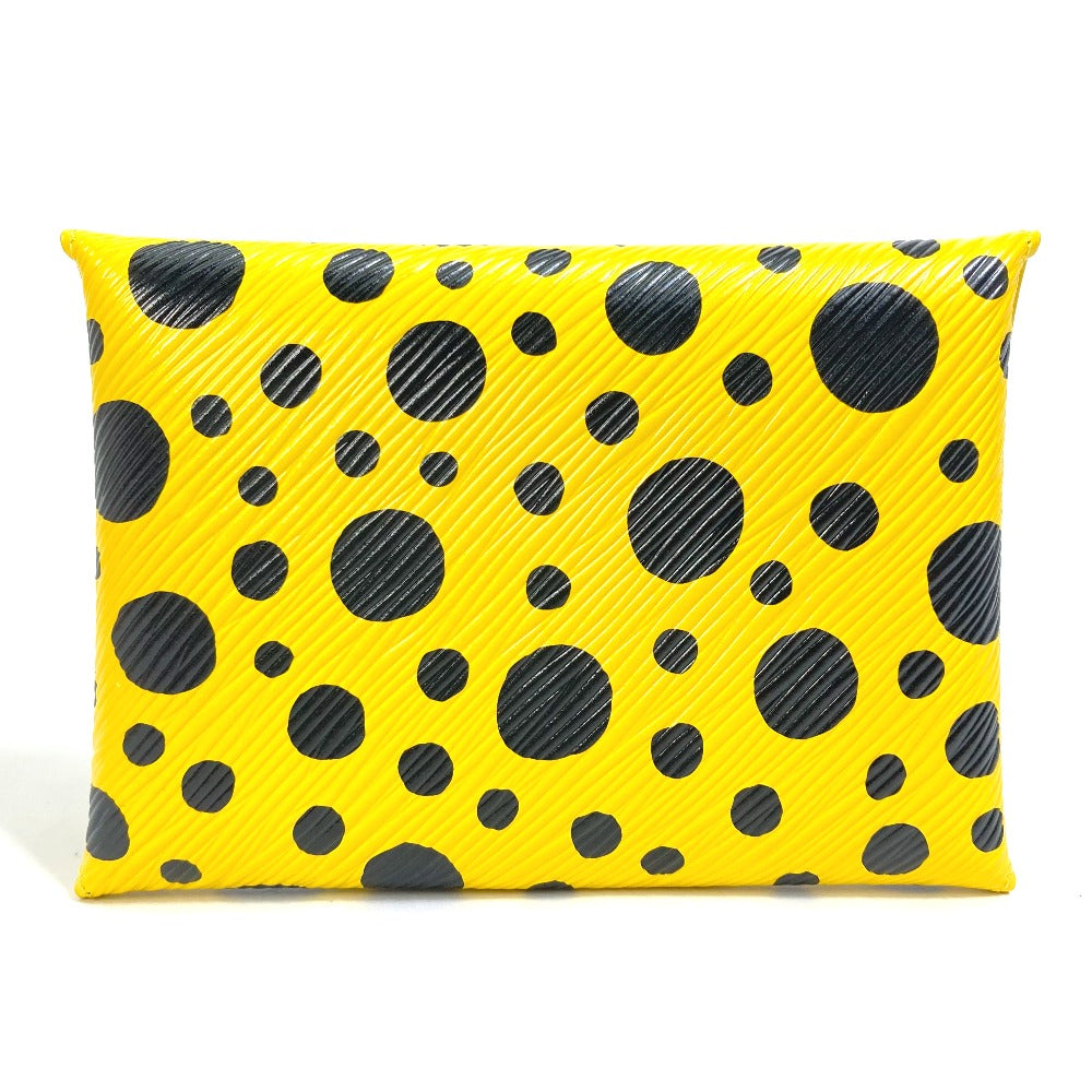 LOUIS VUITTON Pouch M81959 leather Yellow x black yellow leather dots only Yayoi Kusama LV x YK Pochette Kirigami Women