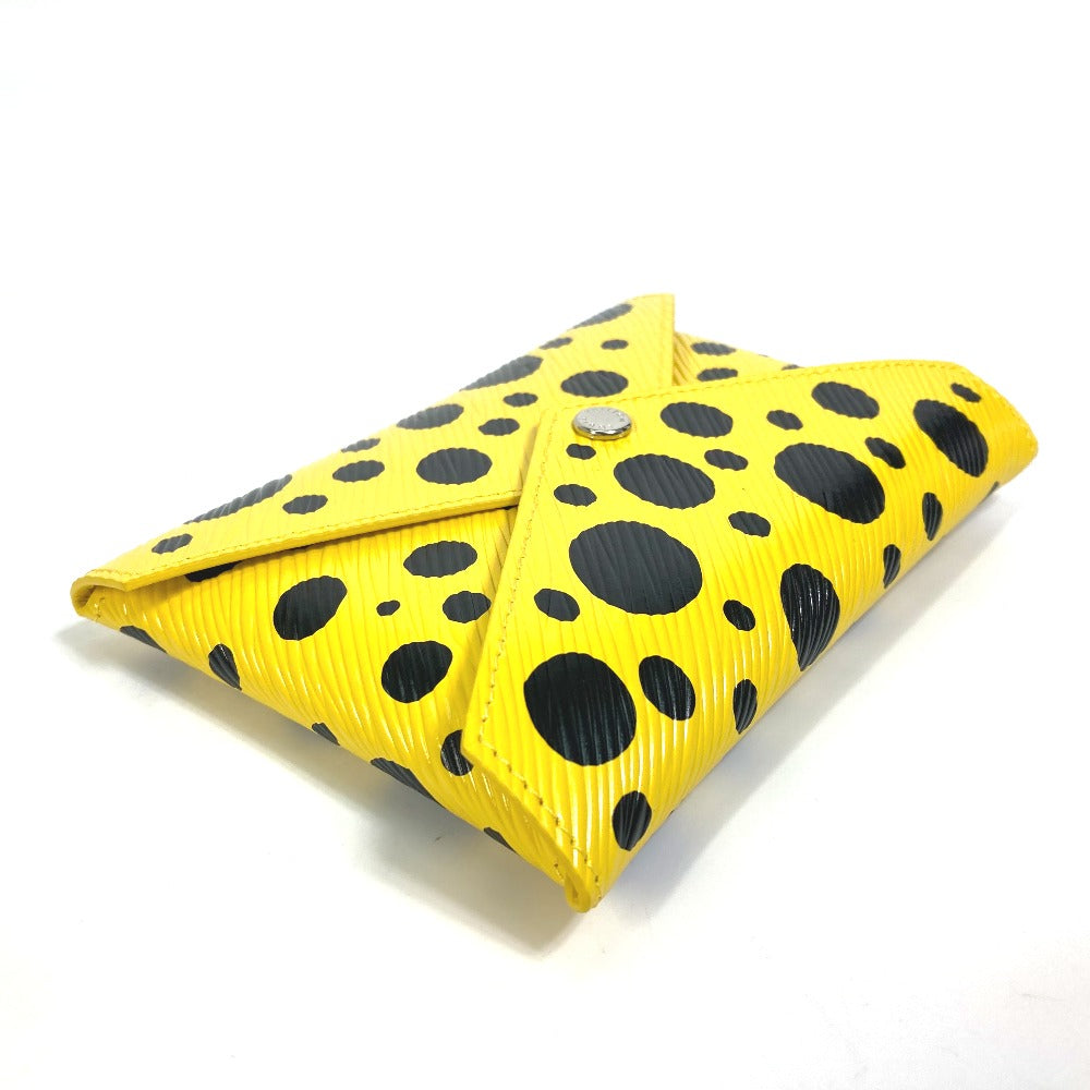 LOUIS VUITTON Pouch M81959 leather Yellow x black yellow leather dots only Yayoi Kusama LV x YK Pochette Kirigami Women