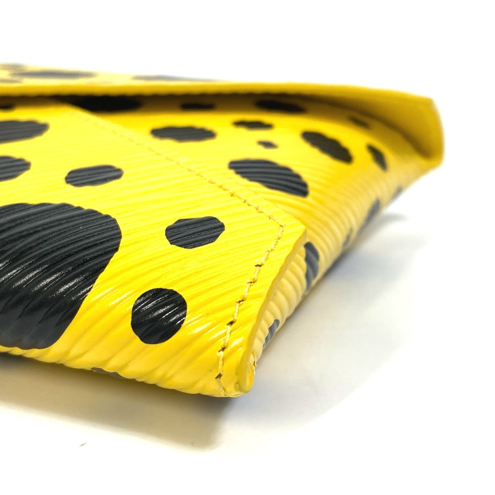LOUIS VUITTON Pouch M81959 leather Yellow x black yellow leather dots only Yayoi Kusama LV x YK Pochette Kirigami Women