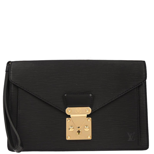 Louis Vuitton 2001 Black Epi Pochette Serie Dragonne Clutch Bag M52612