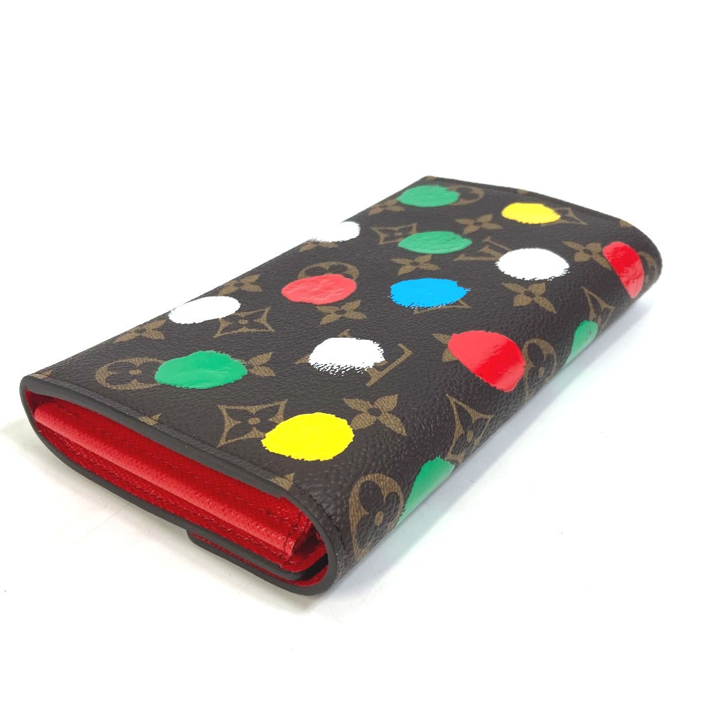 LOUIS VUITTON Long Wallet Purse M81980 Monogram canvas Brown LVxYK Yayoi Kusama Monogram Portefeuille Sarah NM Women