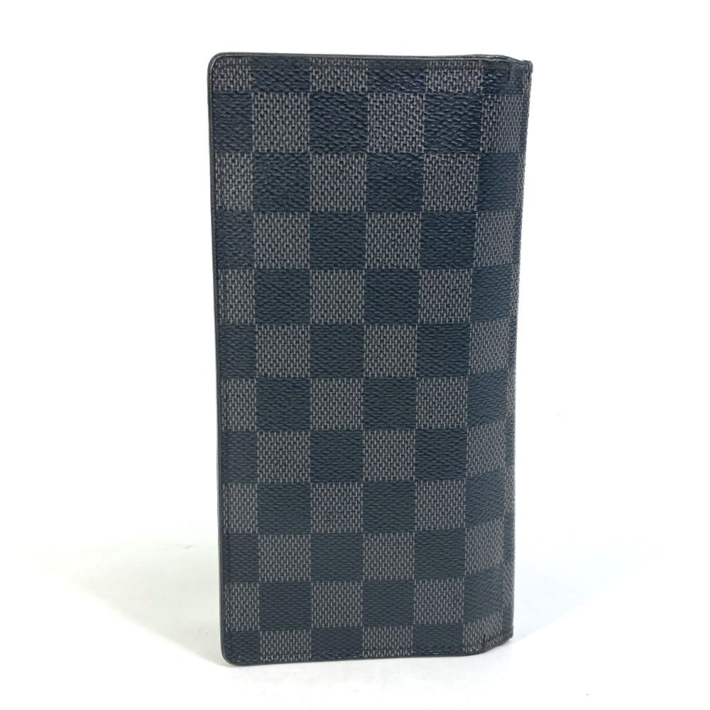 LOUIS VUITTON Long Wallet Purse N62655 Damier Grafitto Canvas black Damier Grafitte Portefeuille Brazza mens