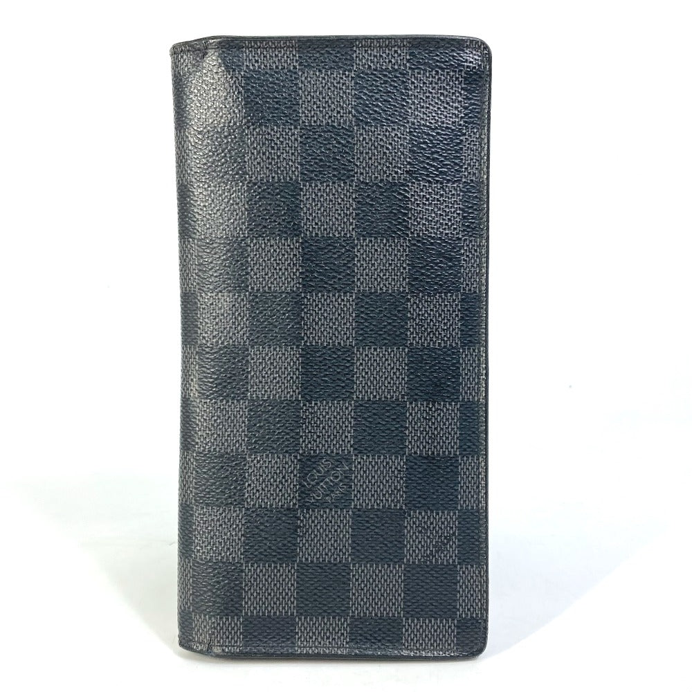 LOUIS VUITTON Long Wallet Purse N62655 Damier Grafitto Canvas black Damier Grafitte Portefeuille Brazza mens