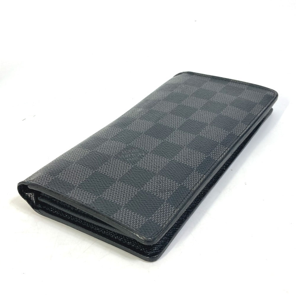 LOUIS VUITTON Long Wallet Purse N62655 Damier Grafitto Canvas black Damier Grafitte Portefeuille Brazza mens