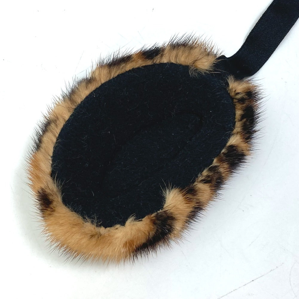 LOUIS VUITTON Earmuff fur Brown Leopard Pattern Leopard Women
