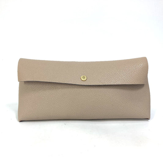 LOUIS VUITTON Pouch leather beige pouch with flap Pochette Rivet GM Women