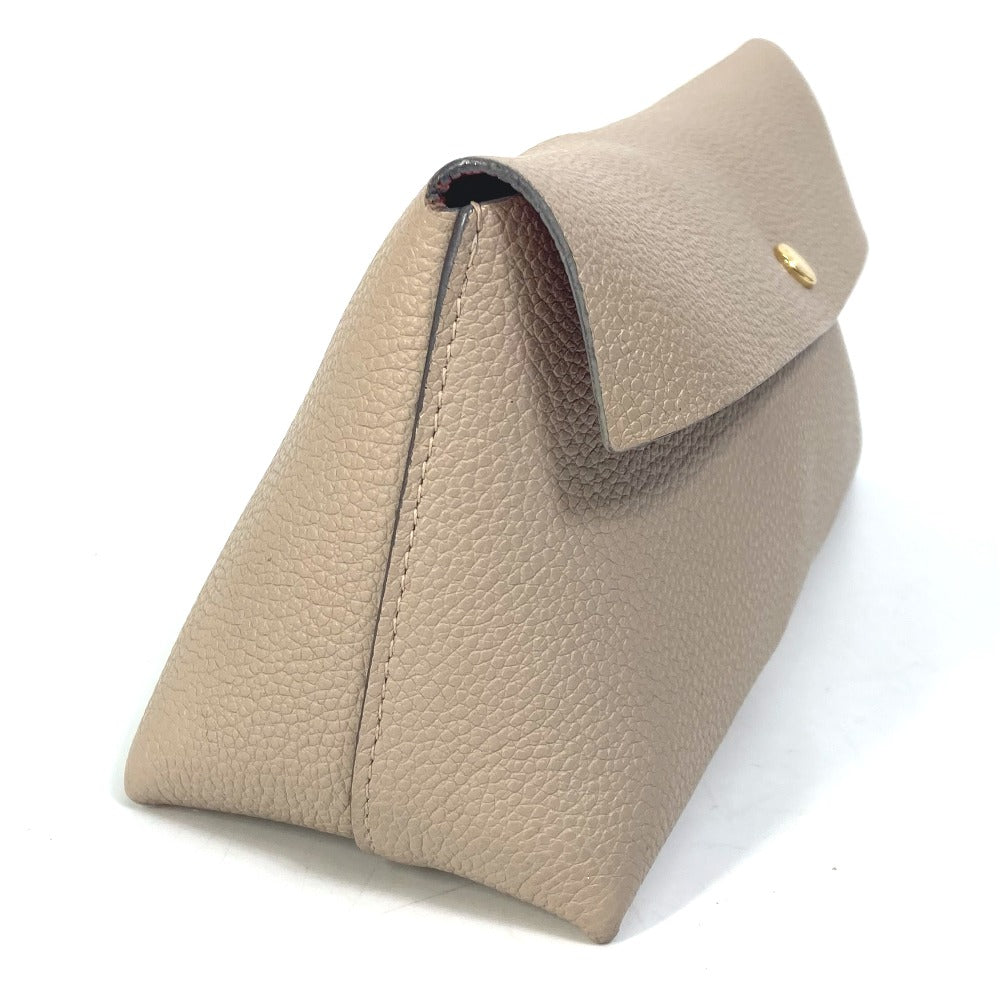 LOUIS VUITTON Pouch leather beige pouch with flap Pochette Rivet GM Women