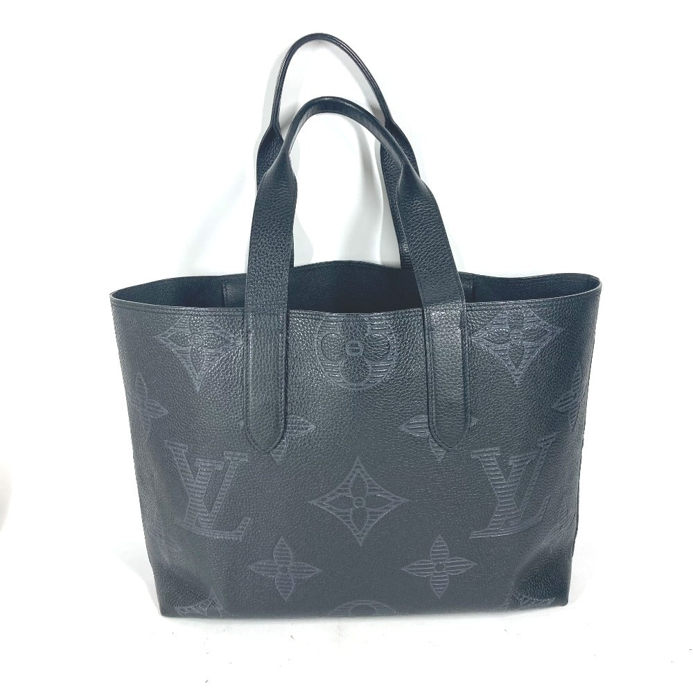 LOUIS VUITTON Shoulder Bag M57290 leather black Monogram Giant Shadow Hippo Voyage NV mens