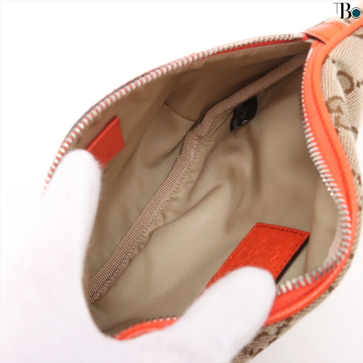 Gucci Ophidia Zip Belt Bag Gg Velvet Beige Canvas Clutche & Pouche Bag ( )