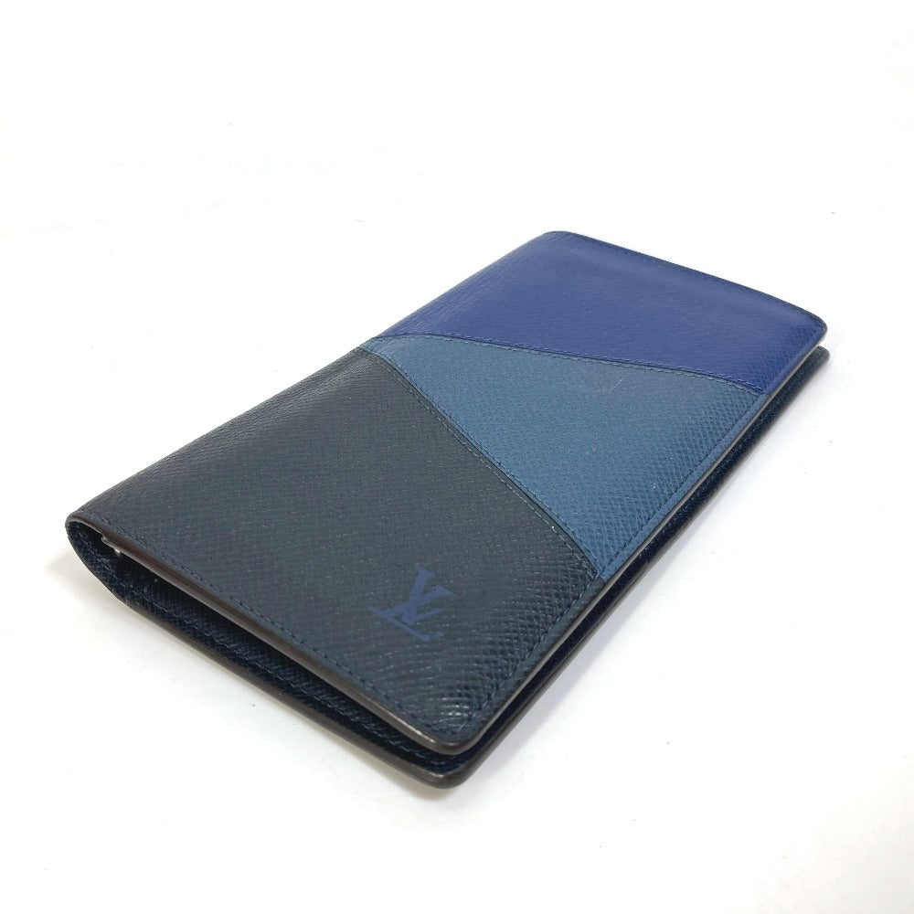 LOUIS VUITTON Long Wallet Purse M30713 Taiga Leather Navy Taiga V Portefeuille Blaza NM mens