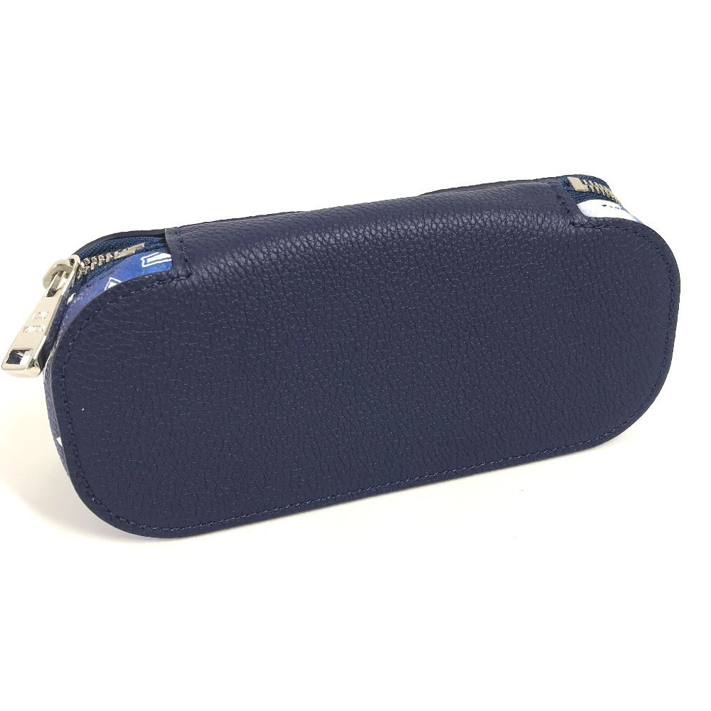 LOUIS VUITTON glasses case GI0764 leather blue monogram bandana Etui Lunet GM unisex(Unisex)