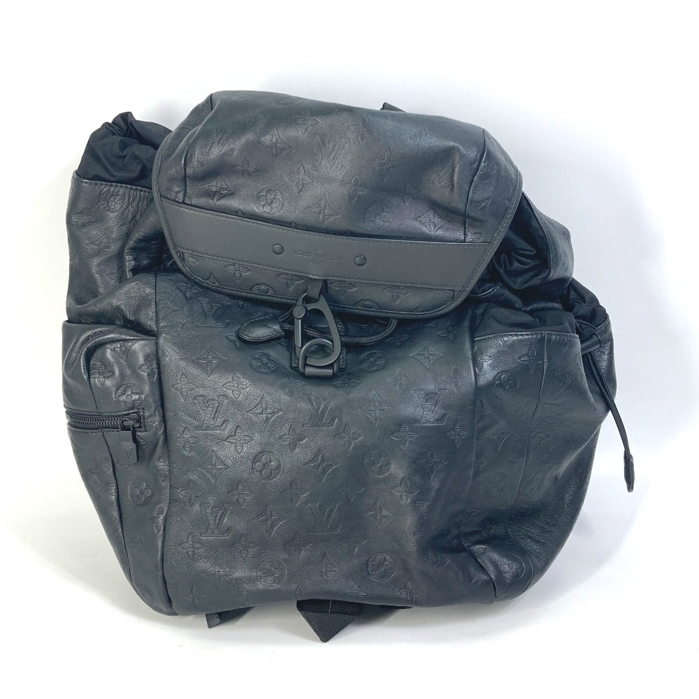 LOUIS VUITTON Backpack M43680 leather black Monogram shadow Discovery backpack