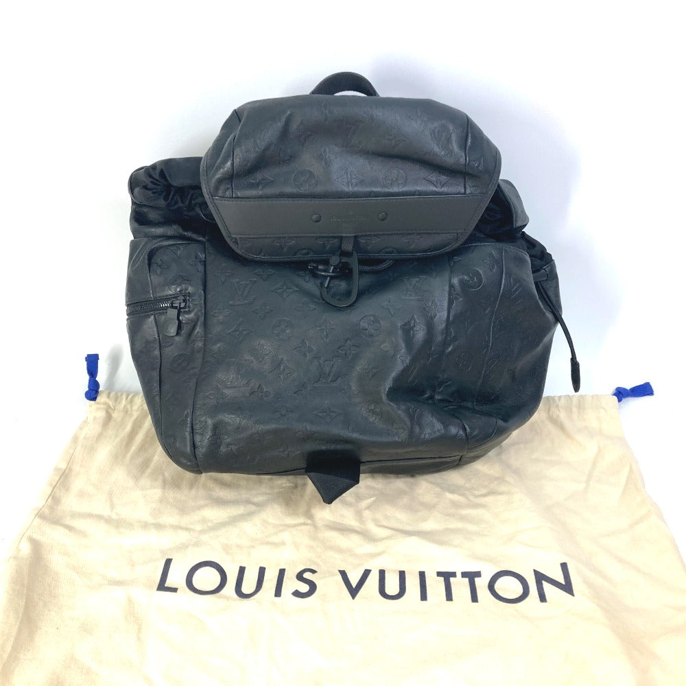 LOUIS VUITTON Backpack M43680 leather black Monogram shadow Discovery backpack