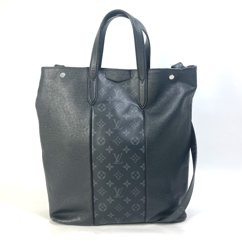 LOUIS VUITTON Tote Bag M30431 Taiga Leather, Monogram Eclipse Canvas black Taigalama City tote mens