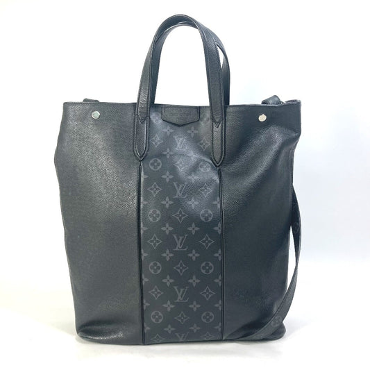 LOUIS VUITTON Tote Bag M30431 Taiga Leather, Monogram Eclipse Canvas black Taigalama City tote mens