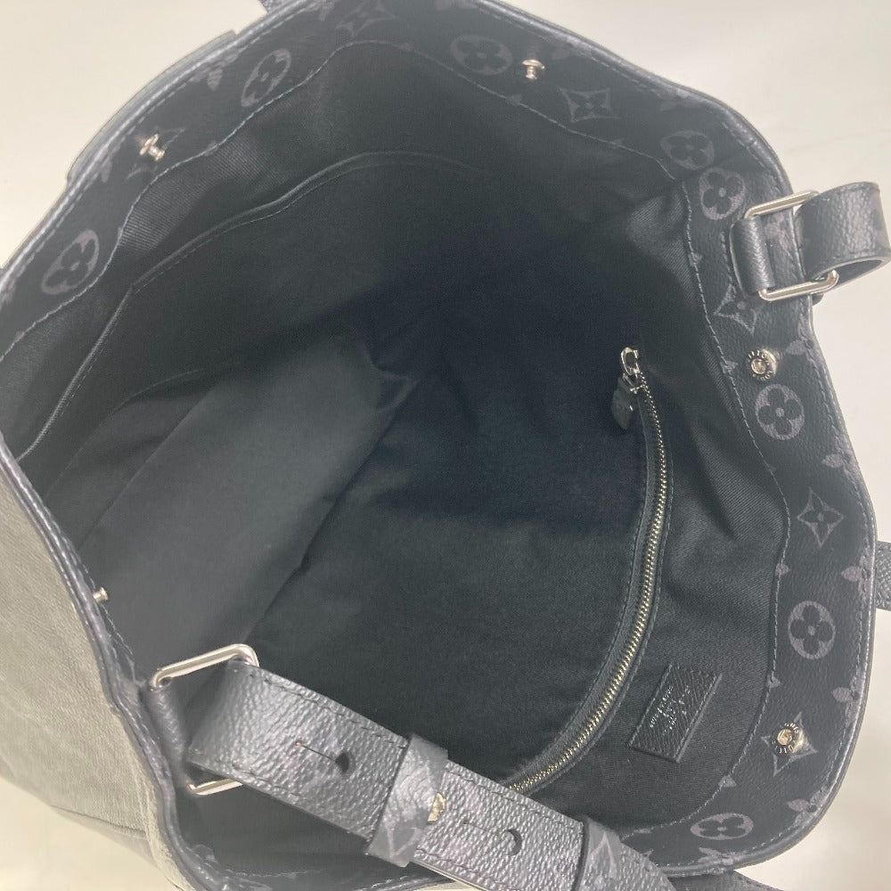 LOUIS VUITTON Tote Bag M30431 Taiga Leather, Monogram Eclipse Canvas black Taigalama City tote mens