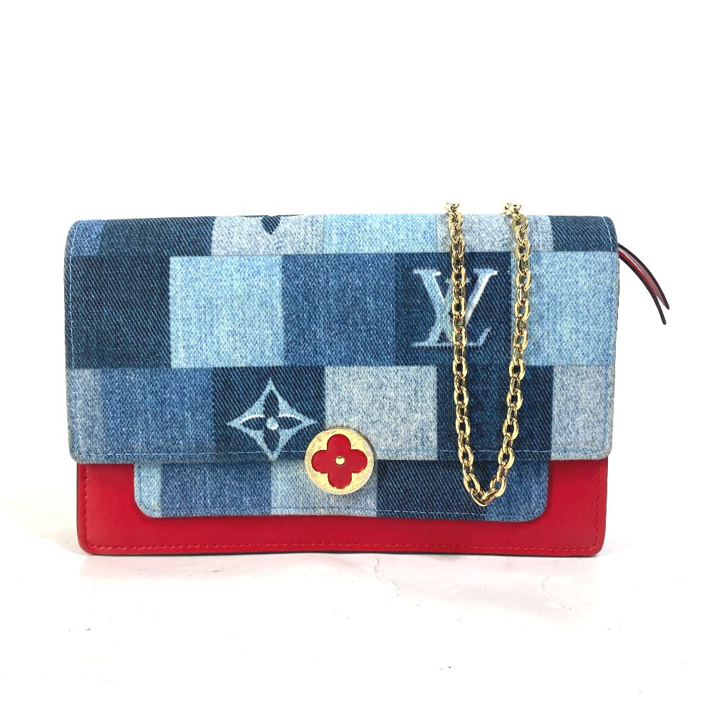 LOUIS VUITTON Shoulder Bag M69036 Monogram denim blue Chain Wallet Long Wallet Purse Monogram denim Portefeuille Flor Women