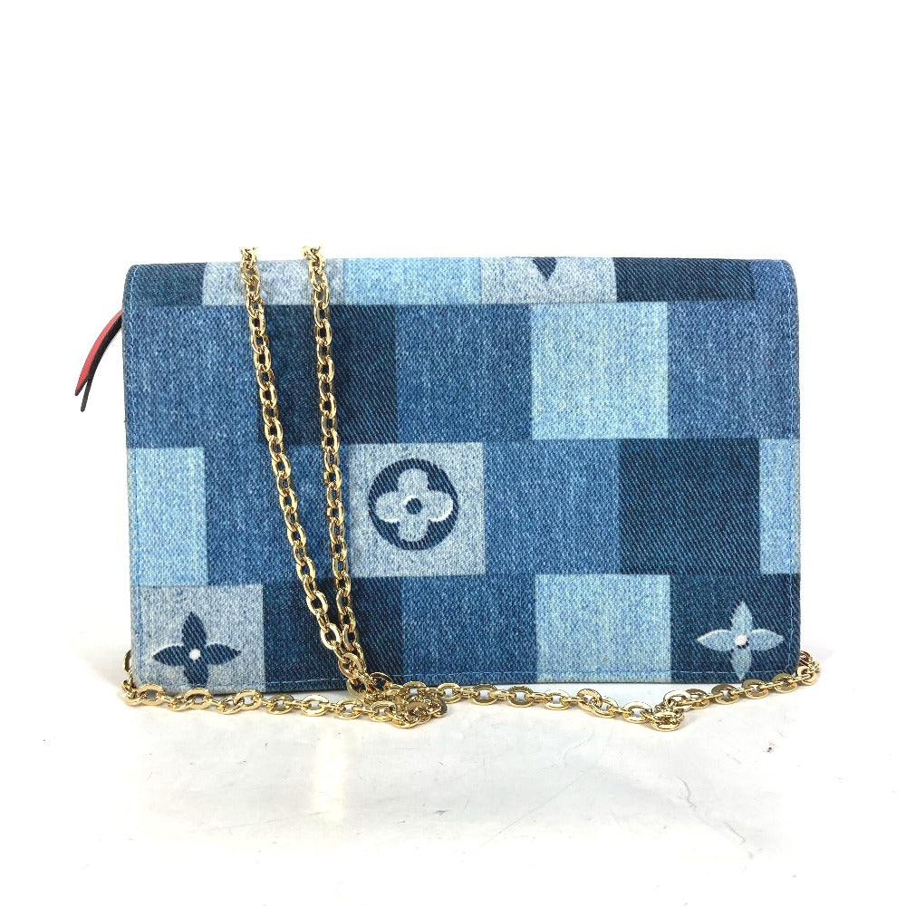 LOUIS VUITTON Shoulder Bag M69036 Monogram denim blue Chain Wallet Long Wallet Purse Monogram denim Portefeuille Flor Women
