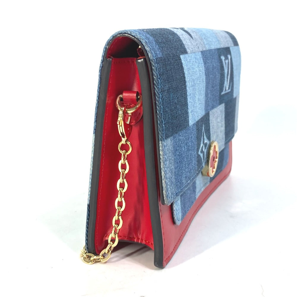 LOUIS VUITTON Shoulder Bag M69036 Monogram denim blue Chain Wallet Long Wallet Purse Monogram denim Portefeuille Flor Women