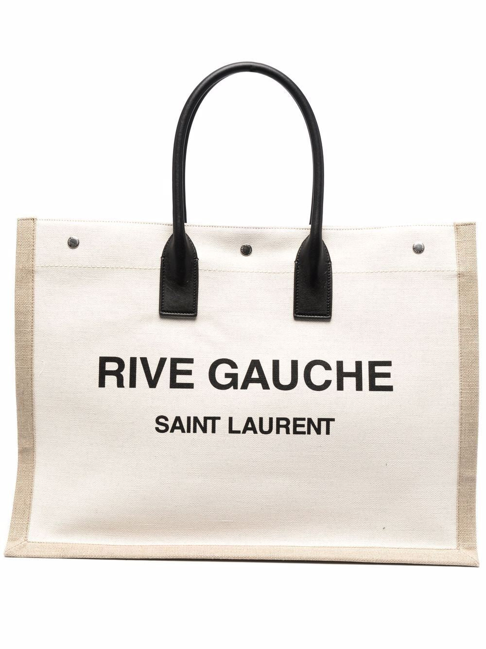 Luxury Saint Laurent Trending 2025 Men's Rive Gauche Tote Bag in Grgblknatr | 509415FAAVU