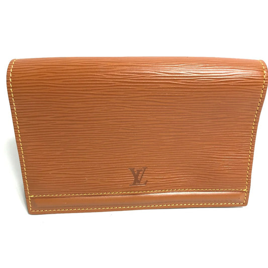 LOUIS VUITTON Pouch Epi Leather Brown Epi Santure Tilsit Women