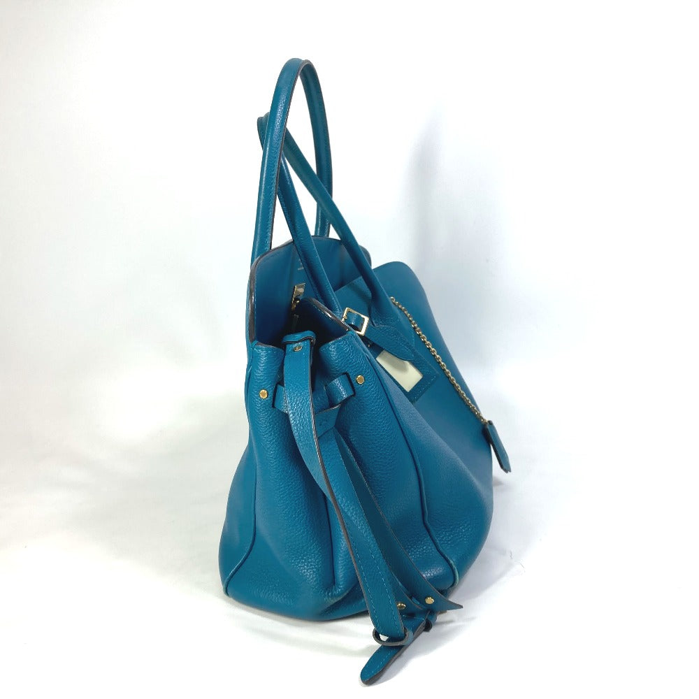 LOUIS VUITTON Shoulder Bag leather blue Handbag Bag Tote Bag Mira MM Women