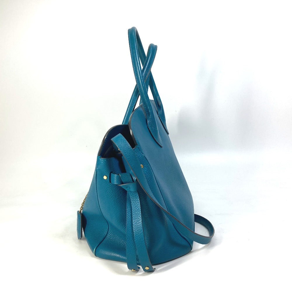 LOUIS VUITTON Shoulder Bag leather blue Handbag Bag Tote Bag Mira MM Women