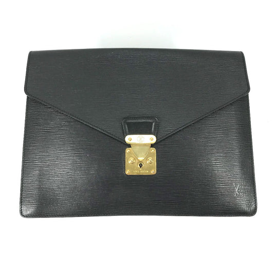 LOUIS VUITTON Clutch bag ‚l54452 Epi Leather black Epi Porto Document Case mens