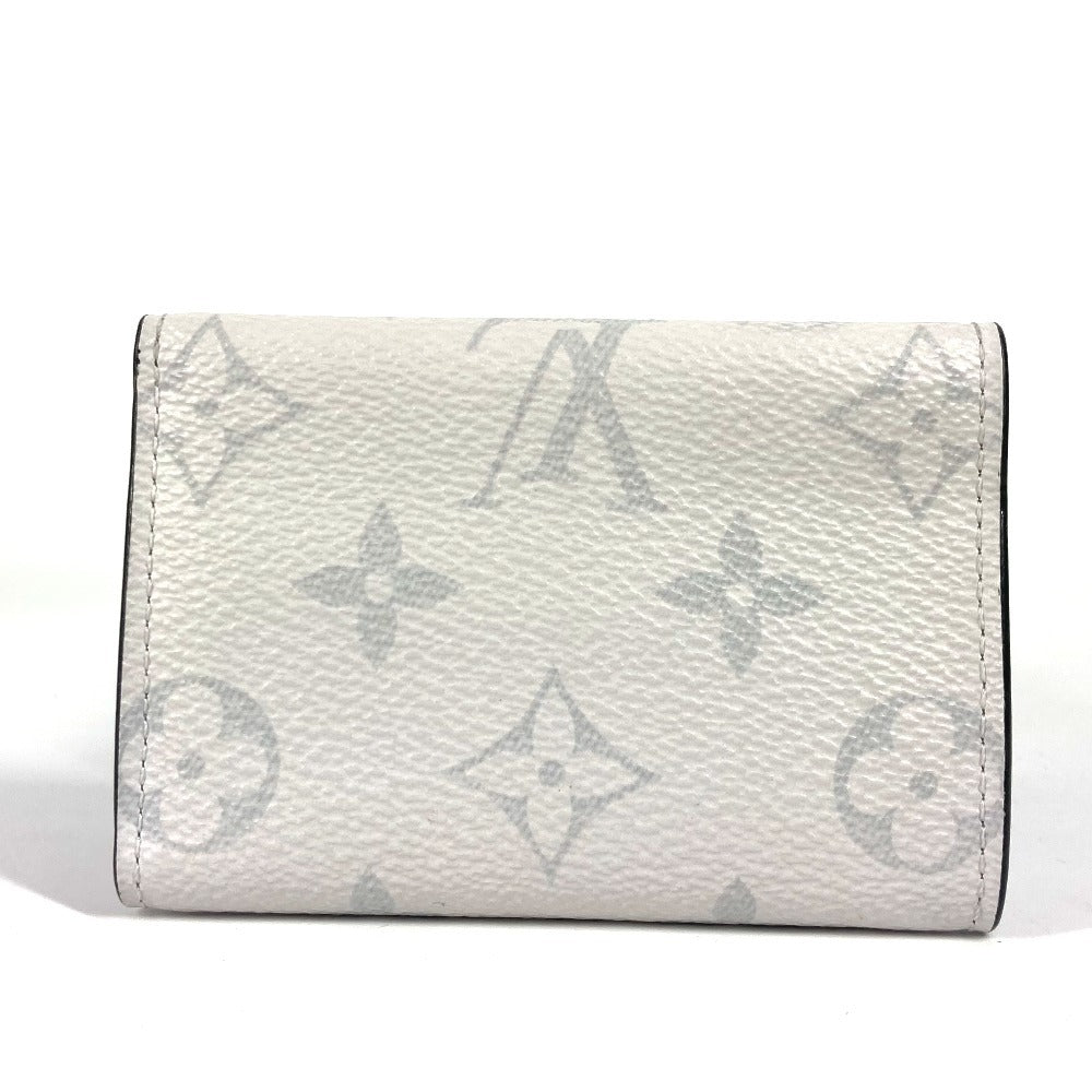 LOUIS VUITTON Trifold wallet M30899 Taiga Leather, Monogram Canvas white Taigalama Discovery Compact Wallet unisex(Unisex)