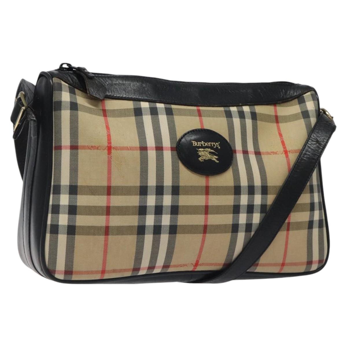 Burberry Nova Check Beige Canvas Shoulder Bag ( )