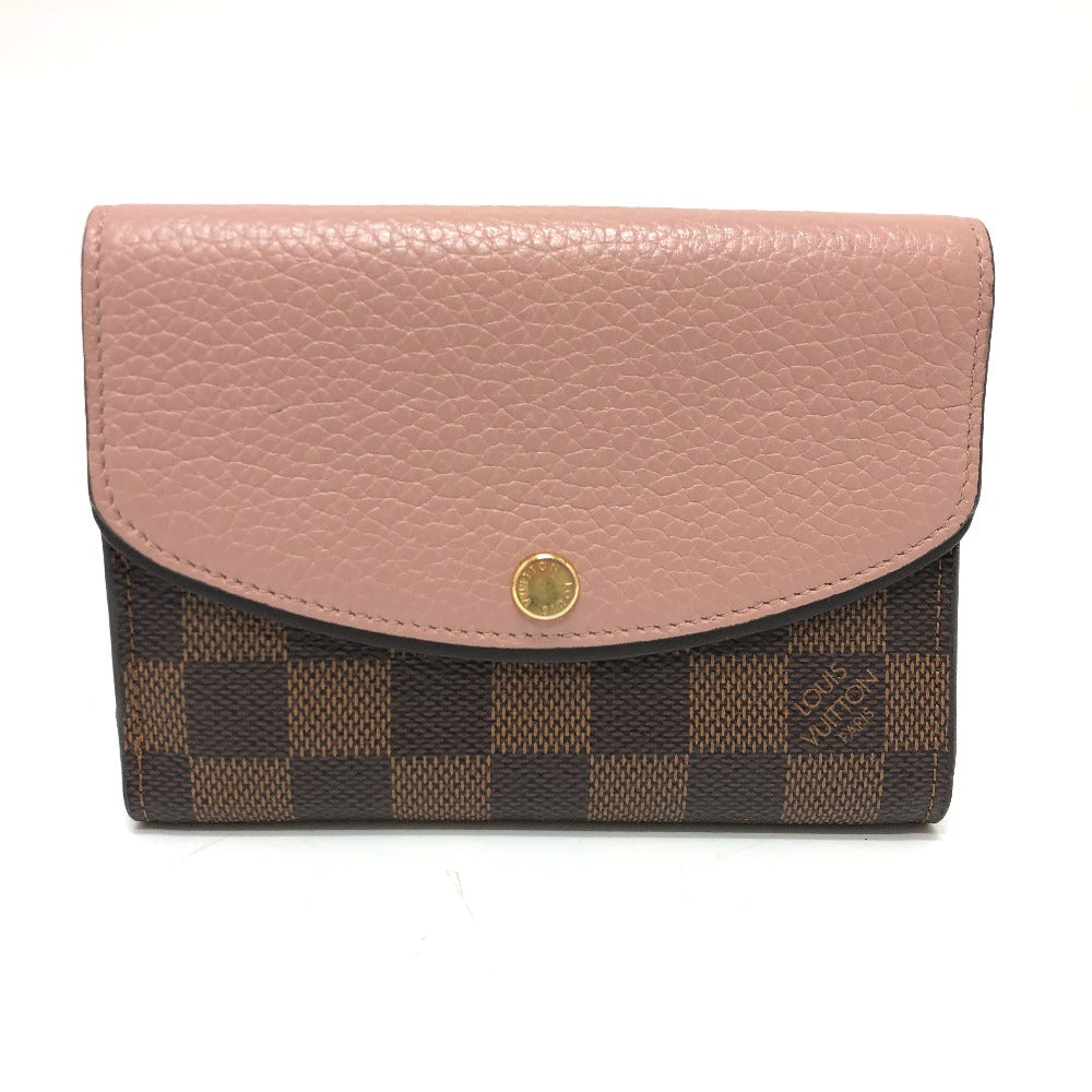 LOUIS VUITTON Folded wallet N60043 Damier canvas Brown Portefeuille Normandy Women