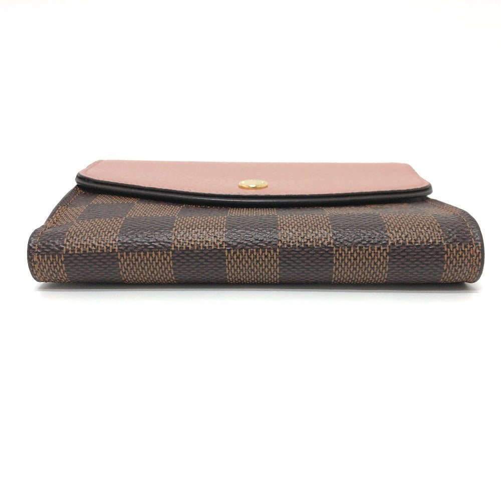 LOUIS VUITTON Folded wallet N60043 Damier canvas Brown Portefeuille Normandy Women