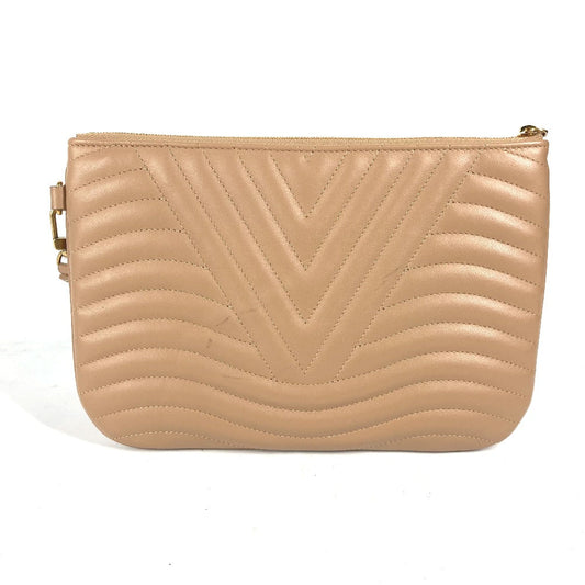 LOUIS VUITTON Clutch bag M68478 leather beige New Wave Pochette Zip
