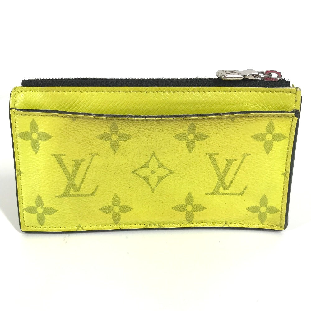 LOUIS VUITTON Coin case M30950 Taiga Leather, Monogram Canvas yellow Taigalama Coin card holder mens(Unisex)