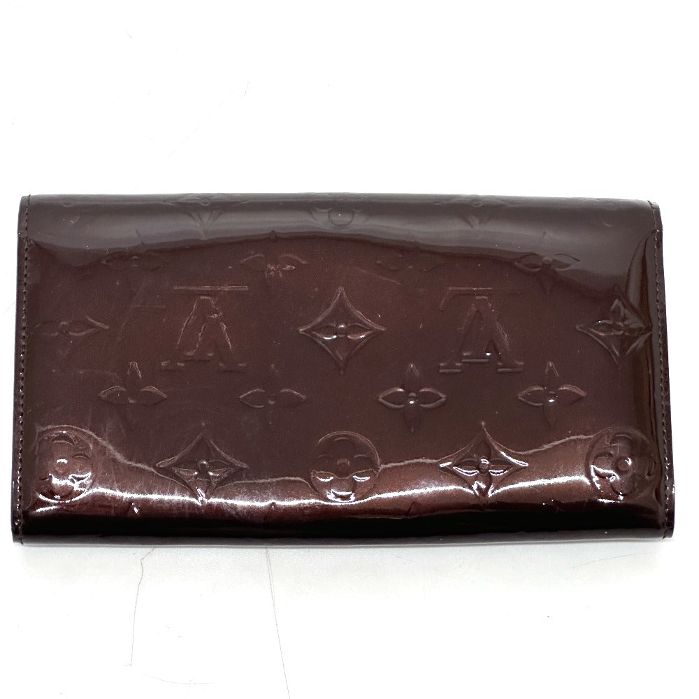 LOUIS VUITTON Long Wallet Purse M90152 Monogram Vernis Brown Portefeuille Sara Women