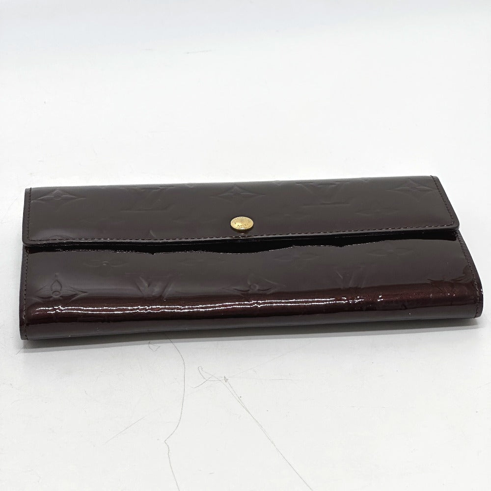 LOUIS VUITTON Long Wallet Purse M90152 Monogram Vernis Brown Portefeuille Sara Women