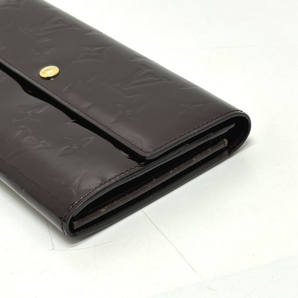 LOUIS VUITTON Long Wallet Purse M90152 Monogram Vernis Brown Portefeuille Sara Women