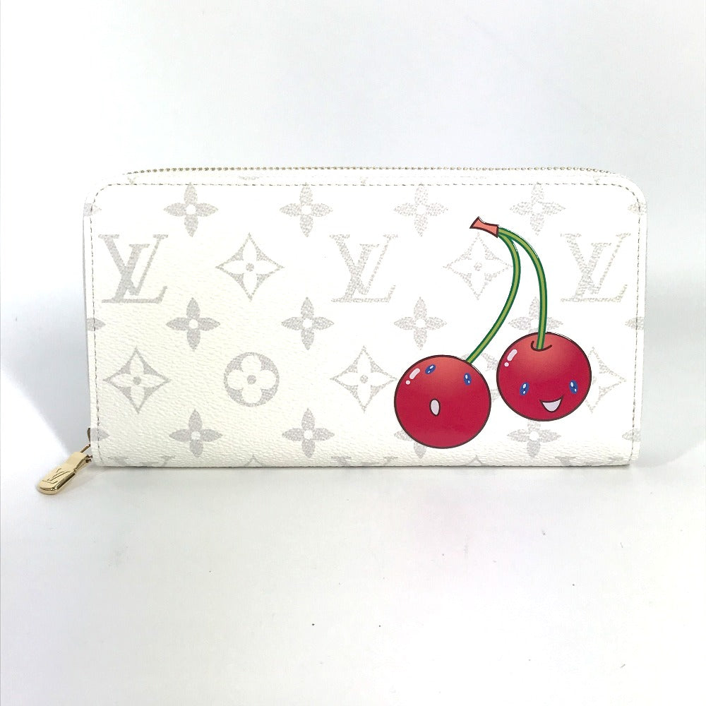 LOUIS VUITTON Long Wallet Purse M14240 Monogram canvas white Takashi Murakami collaboration monogram LV �~ TM Zippy Wallet unisex(Unisex)