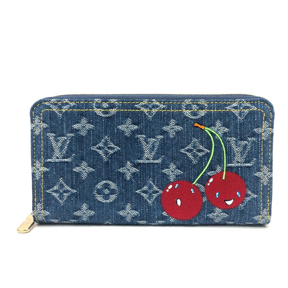 LOUIS VUITTON Long Wallet Purse M23161 denim blue Takashi Murakami collaboration monogram denim LV �~ TM Zippy Wallet unisex(Unisex)