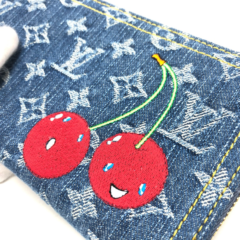 LOUIS VUITTON Long Wallet Purse M23161 denim blue Takashi Murakami collaboration monogram denim LV �~ TM Zippy Wallet unisex(Unisex)