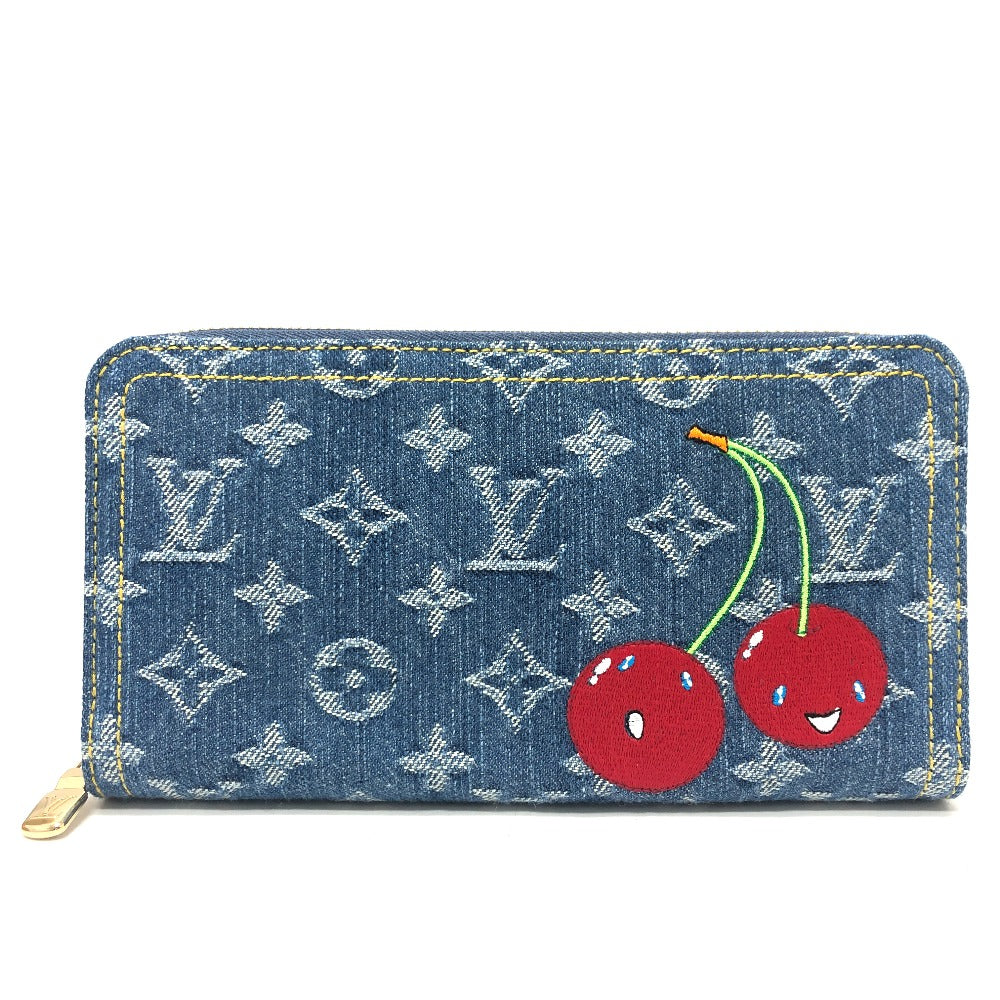 LOUIS VUITTON Long Wallet Purse M23161 denim blue Takashi Murakami collaboration monogram denim LV �~ TM Zippy Wallet unisex(Unisex)