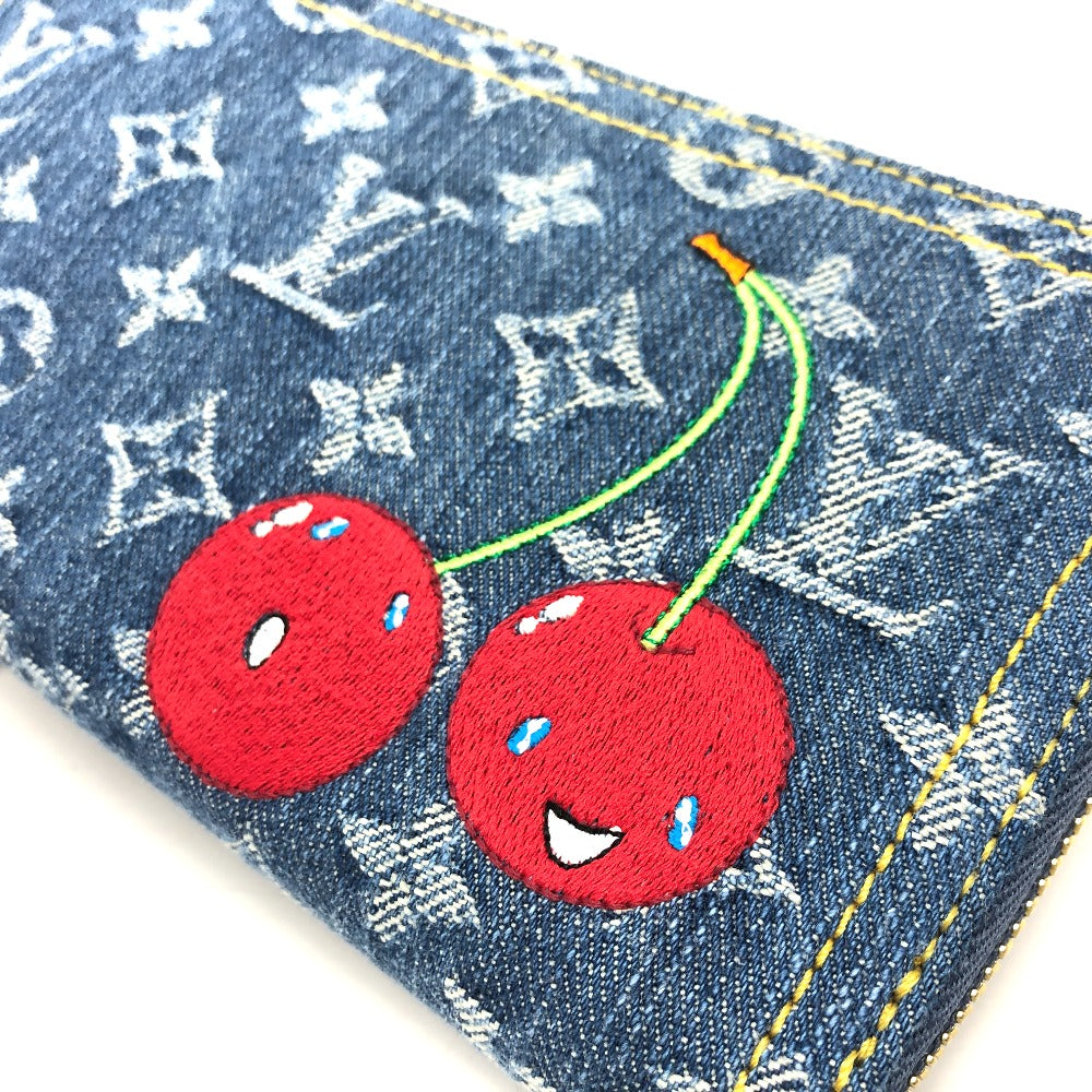 LOUIS VUITTON Long Wallet Purse M23161 denim blue Takashi Murakami collaboration monogram denim LV �~ TM Zippy Wallet unisex(Unisex)